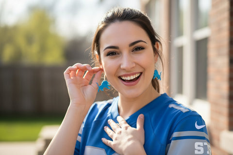 Honolulu Blue Lion Earrings By Harding Made