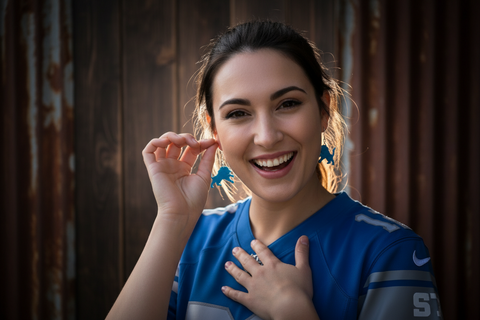 Honolulu Blue Lion Earrings By Harding Made