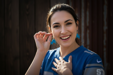 Honolulu Blue Lion Earrings By Harding Made