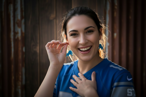 Honolulu Blue Lion Earrings By Harding Made