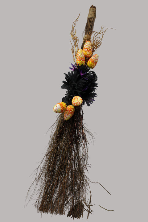 Candy Corn Witch Broom – Vanilla Scented