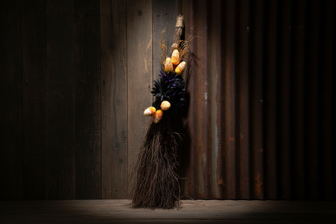 Candy Corn Witch Broom – Vanilla Scented