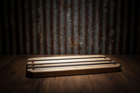 Mike Powers Chamfer Edge Cutting Board with Wenge Inlay 20x12