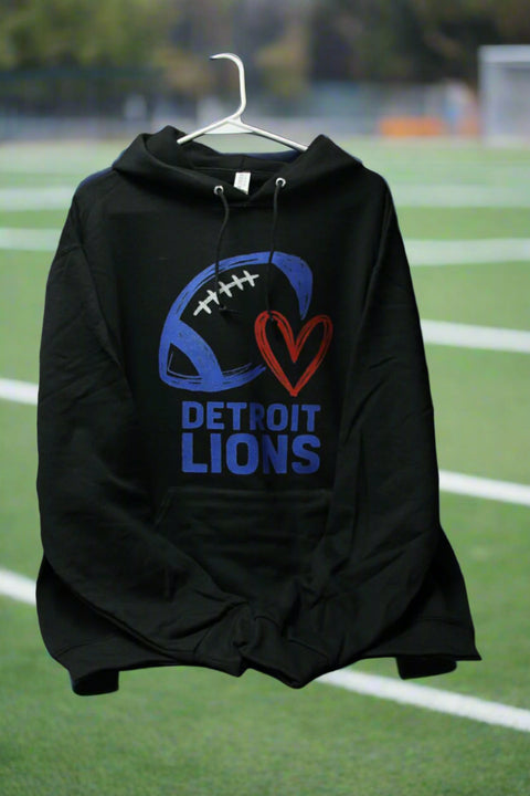 Detroit Lions Heart Hoodie – Handmade in Michigan