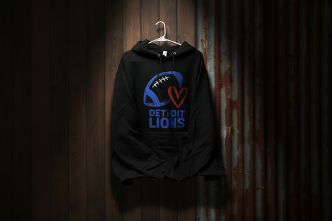 Detroit Lions Heart Hoodie – Handmade in Michigan