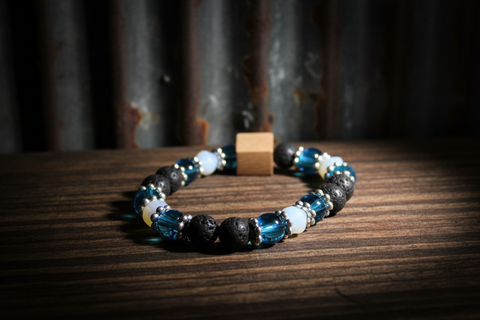 Blue Beaded Diffuser Bracelet by The Diffuser Bracelet Boutique