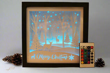 Load image into Gallery viewer, LED Lit Christmas Deer Scene Shadow Box
