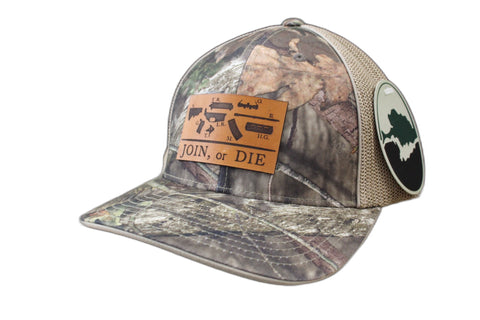 Join Or Die AR Leather Patch Camo Trucker Hat