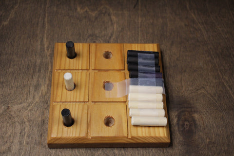 Coffee Table Wood Tic Tac Toe Game Set  by Blue Petal Gifts