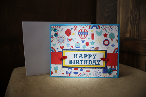 Patriotic Birthday Card – Red, White, and Fun!