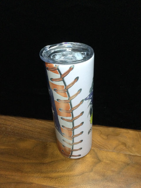 Softball Mom Skinny Tumbler by Ravaged Barn