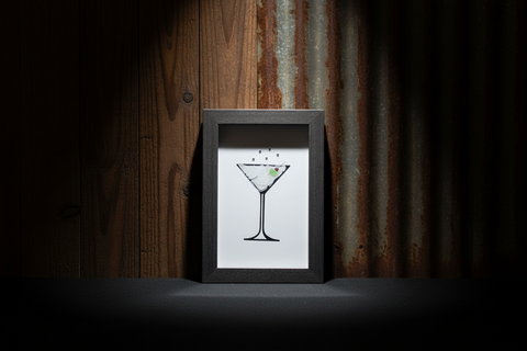 Martini Glass Tumbled Glass Art by Art by Amy