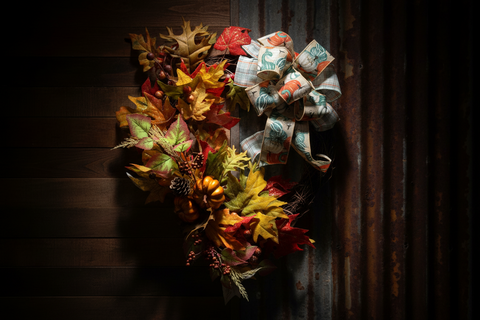 Red Brick Wreaths Pumpkin Patch Sparkle Wreath