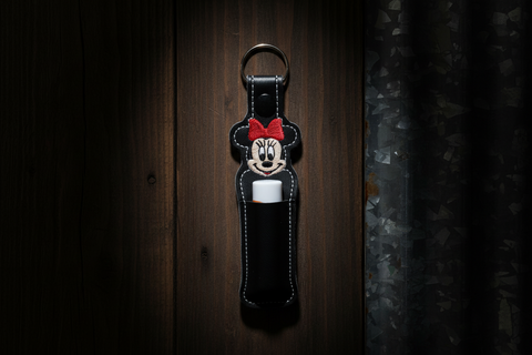Minnie Mouse Lip Balm Holder Keychain by Stitching Critters