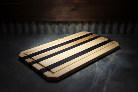 Mike Powers Chamfer Edge Cutting Board with Wenge Inlay 20x12