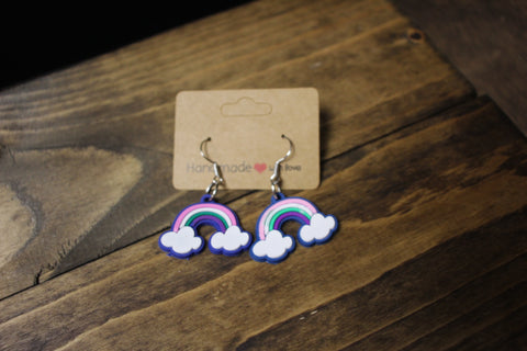 Handmade Rainbow and Cloud Dangle Earrings