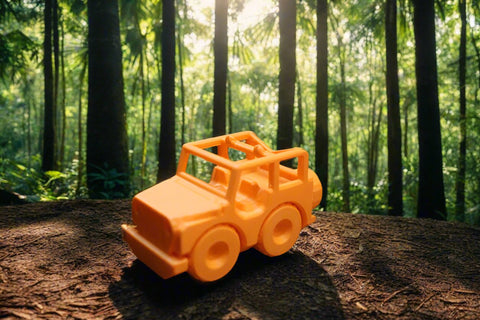 3-D Printed Orange Jeep by AMLinspirations Toys