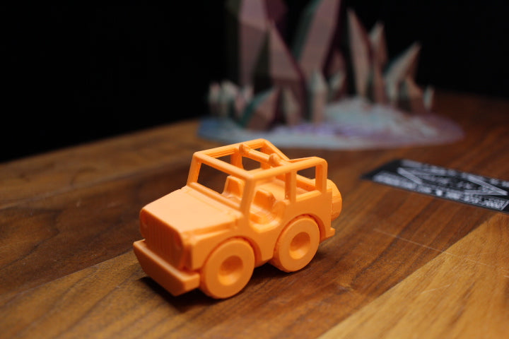 3-D Printed Orange Jeep by AMLinspirations Toys