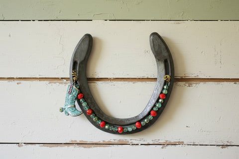 Live Lucky Decorative Horseshoe with Beads and Western Boot Charm