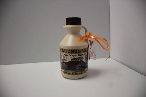 16 Fluid Ounces Dark Maple Syrup  US Grade A Pure Michigan Plastic bottle