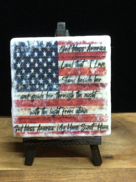 Flag Tile w/ Easel by Ravaged Barn