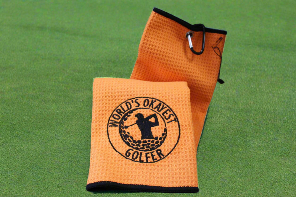 World’s Okayest Golfer Towel – by Suki B’s - Orange