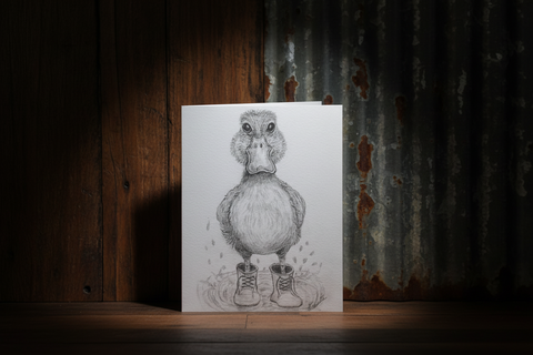 Wear Your Boots – Charcoal Duckling Greeting Card