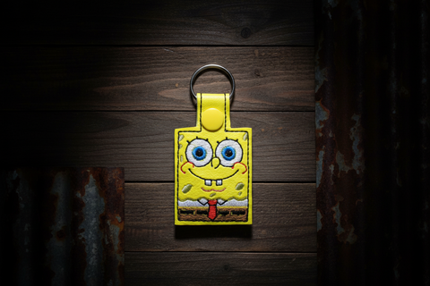 Spongebob Embroidered Faux Leather Keychain