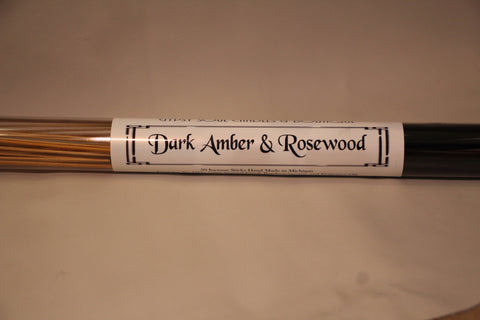 Dark Amber & Rosewood – Handcrafted Incense Sticks