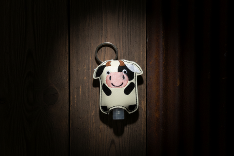 Cow Handmade Vinyl Hand Sanitizer Holder – Stitching Critters