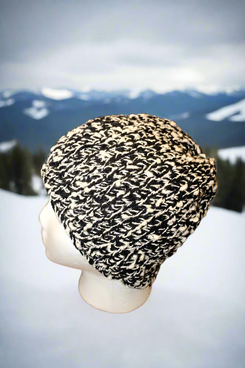 Black and White Speckled Knit Hat