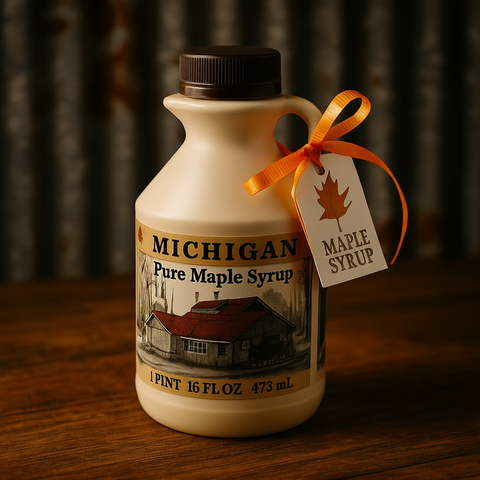 Golden 16 Fluid Ounces US Grade A Pure Michigan maple syrup Plastic bottle