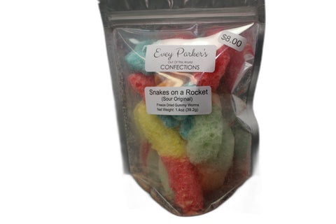 Snakes on a Rocket – Freeze-Dried Sour Gummy Worms