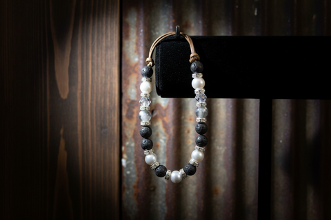 Gray Stone Essential Oil Diffuser Bracelet