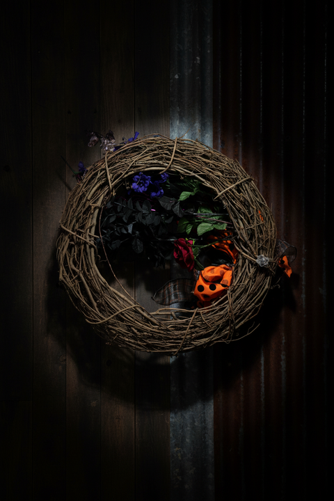 Boo-tiful Black Rose Halloween Wreath
