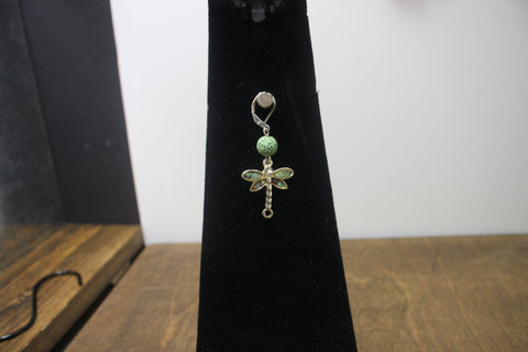 Green Flower with White Scent-able Earrings by BOHO Bling Jewelry