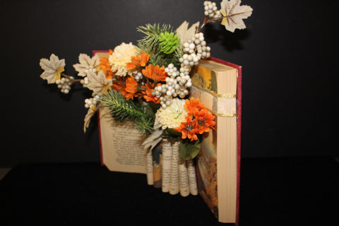 Red Brick Wreaths Autumn Forest Book Bloom