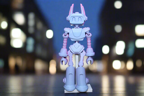 3D Printed Robot Blue and Pink by AMLinspirations Toys