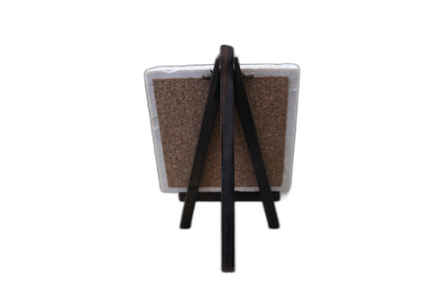 Winter Northern Lights Stone Coaster with Easel