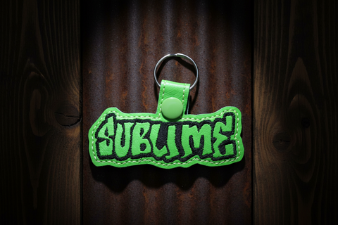 Sublime Embroidered Faux Leather Keychain