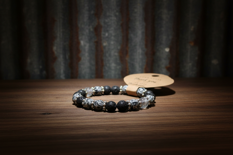 Gray Beaded Diffuser Bracelet
