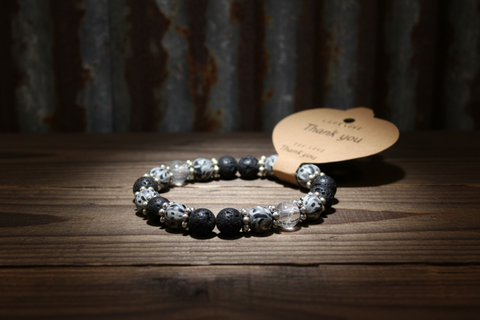 Gray Beaded Diffuser Bracelet