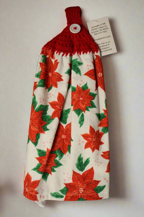 Poinsettia Flower Towel by Grandma Jan