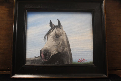 "Grey Horse" Custom Black Painted frame by Susanna Kemble