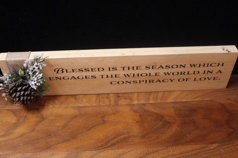 Blessed in the Season Wood Sign 15 inch