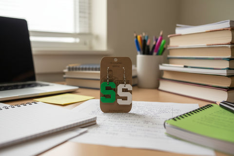 S for MSU Resin Earrings by Harding Made