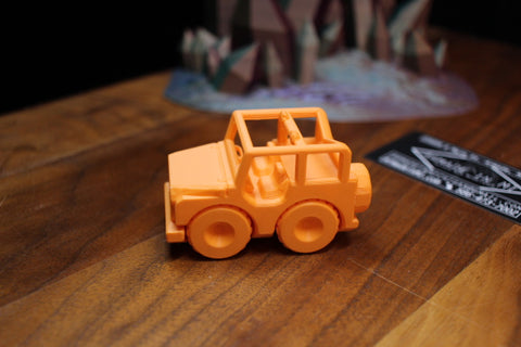 3-D Printed Orange Jeep by AMLinspirations Toys