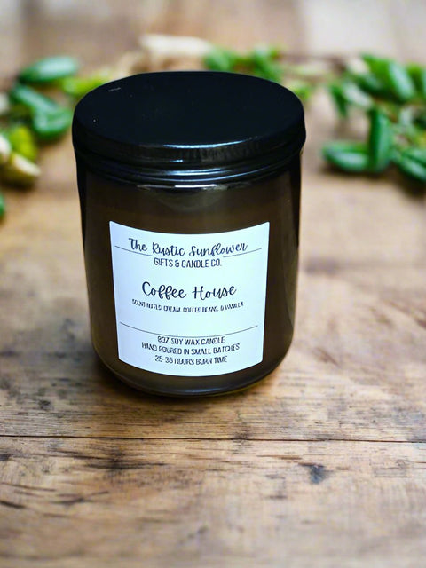 Coffee House Candle 8oz. by The Rustic Sunflower