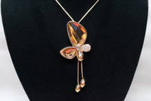 Load image into Gallery viewer, 16&quot; Glass Butterfly Gold Necklace by Outrageously Millie Jewelry
