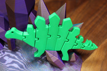 Load image into Gallery viewer, 3-D Printed Green Stegosaurus Flexi Animal by AMLinspirations
